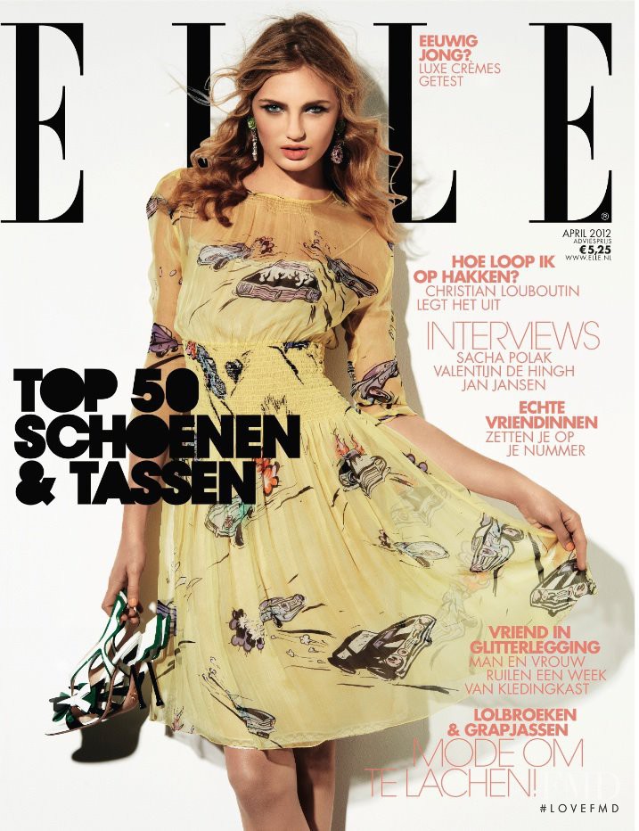 Romee Strijd featured on the Elle Netherlands cover from April 2012