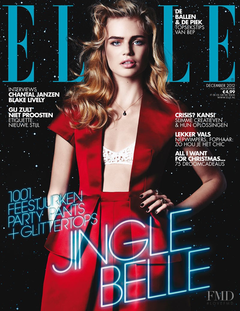 Milou Sluis featured on the Elle Netherlands cover from December 2012