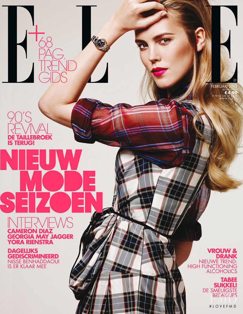 Josefien Rodermans featured on the Elle Netherlands cover from February 2013