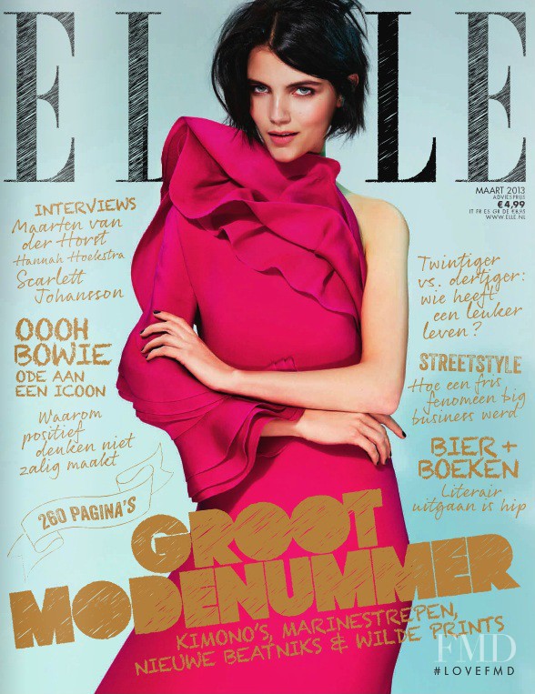 Agnes Nabuurs featured on the Elle Netherlands cover from March 2013