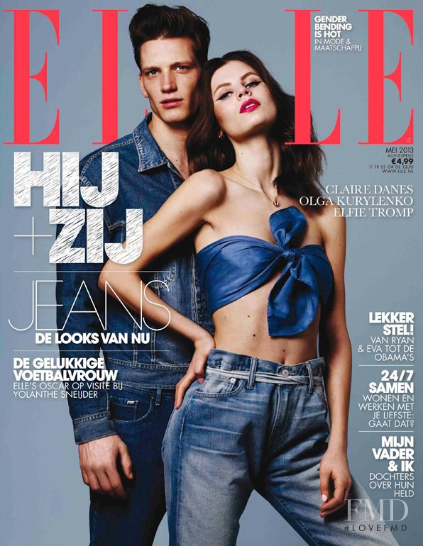 Naomi Nijboer featured on the Elle Netherlands cover from May 2013