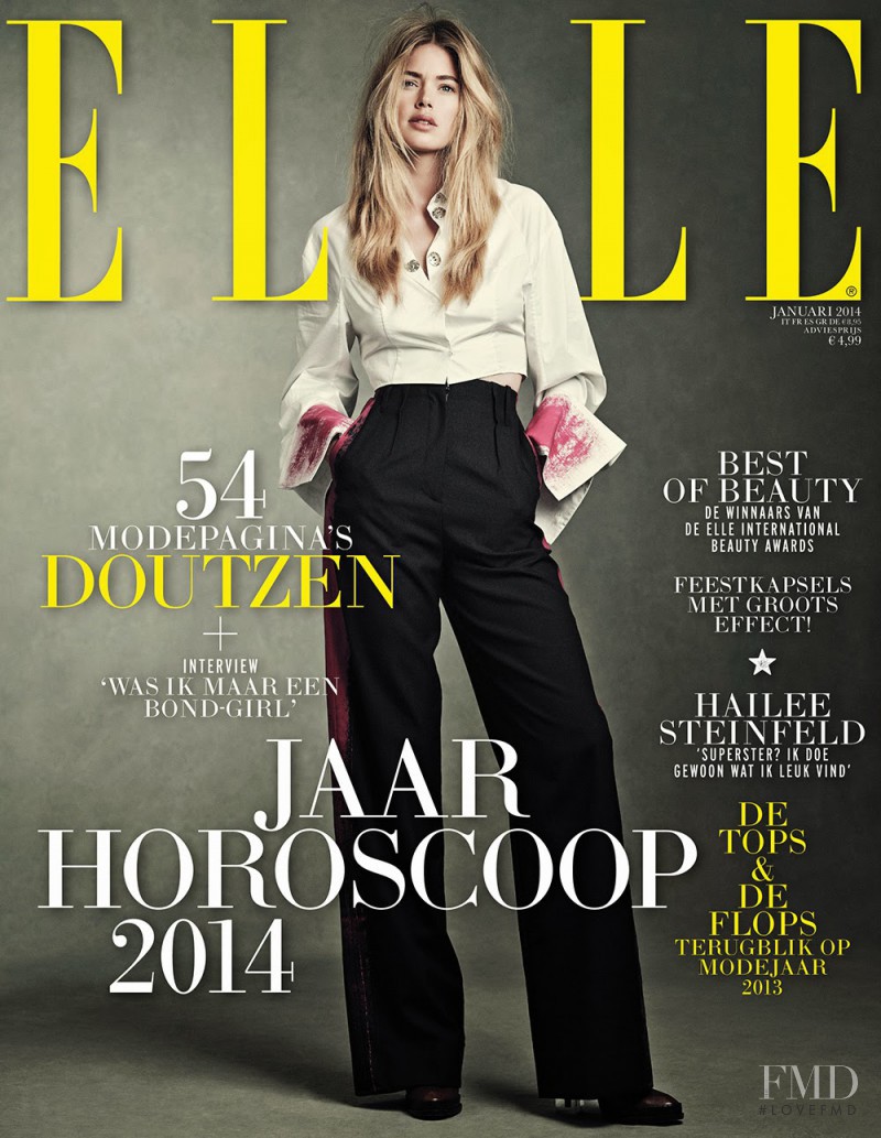 Doutzen Kroes featured on the Elle Netherlands cover from January 2014