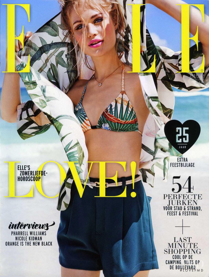 Camilla Christensen featured on the Elle Netherlands cover from July 2014