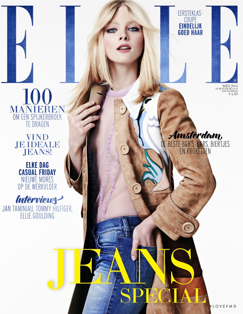 Romy de Vries featured on the Elle Netherlands cover from May 2014