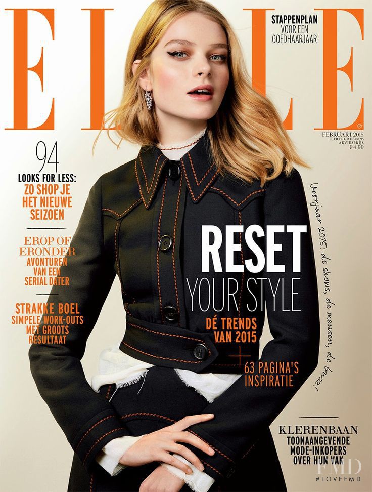 Gwen Loos featured on the Elle Netherlands cover from February 2015