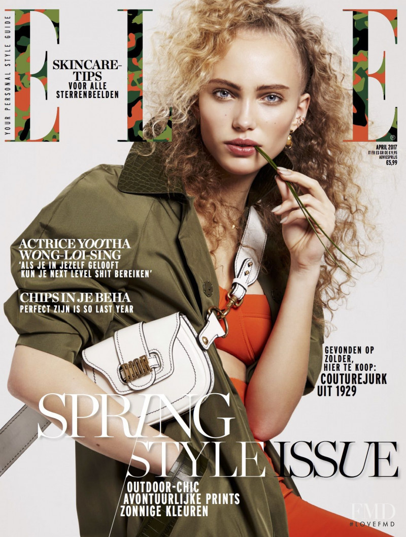 Kim Van Der Laan featured on the Elle Netherlands cover from April 2017