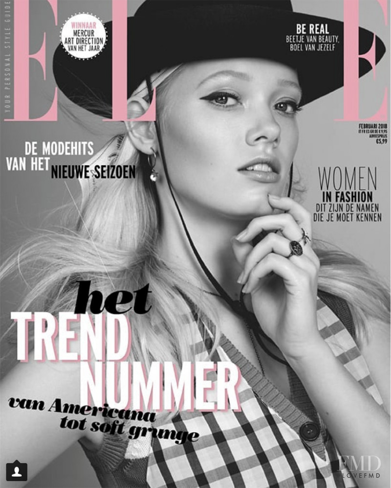 Betsy Teske featured on the Elle Netherlands cover from February 2018