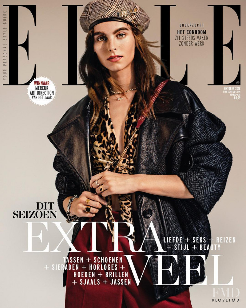 Estella Brons featured on the Elle Netherlands cover from October 2018
