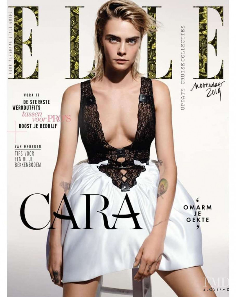 Cara Delevingne featured on the Elle Netherlands cover from November 2019