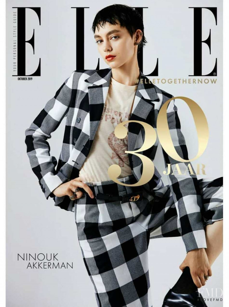 Ninouk Akkerman featured on the Elle Netherlands cover from October 2019