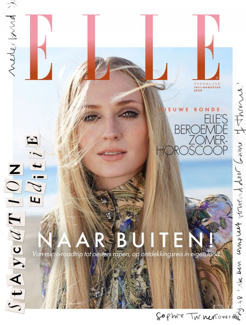 Sophie Turner featured on the Elle Netherlands cover from July 2020