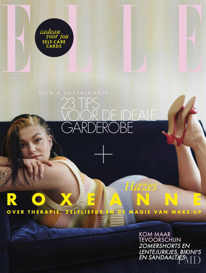 Roxeanne Hazes featured on the Elle Netherlands cover from May 2021