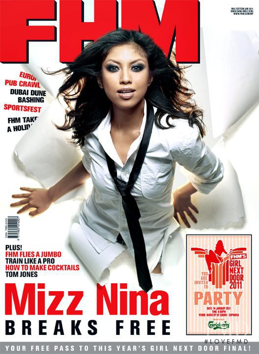 Mizz Nina featured on the FHM Malaysia cover from January 2011