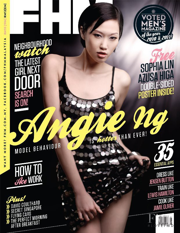 Angie Ng featured on the FHM Malaysia cover from September 2011