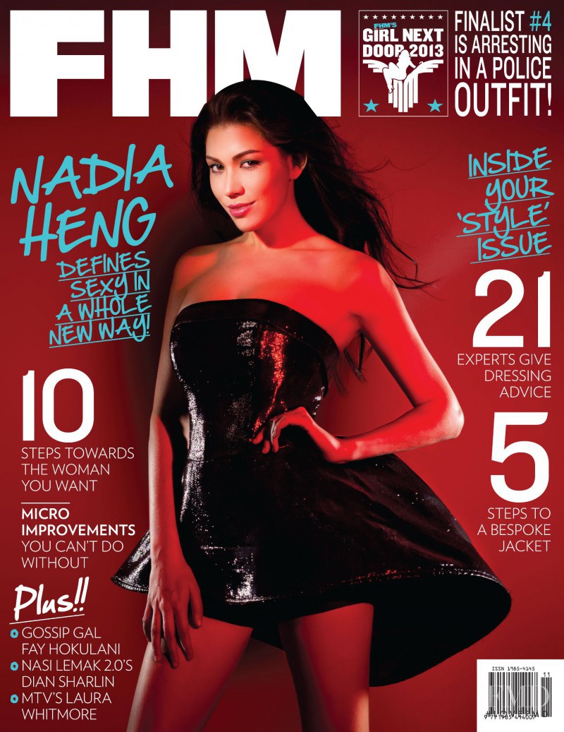 Nadia Heng featured on the FHM Malaysia cover from April 2012