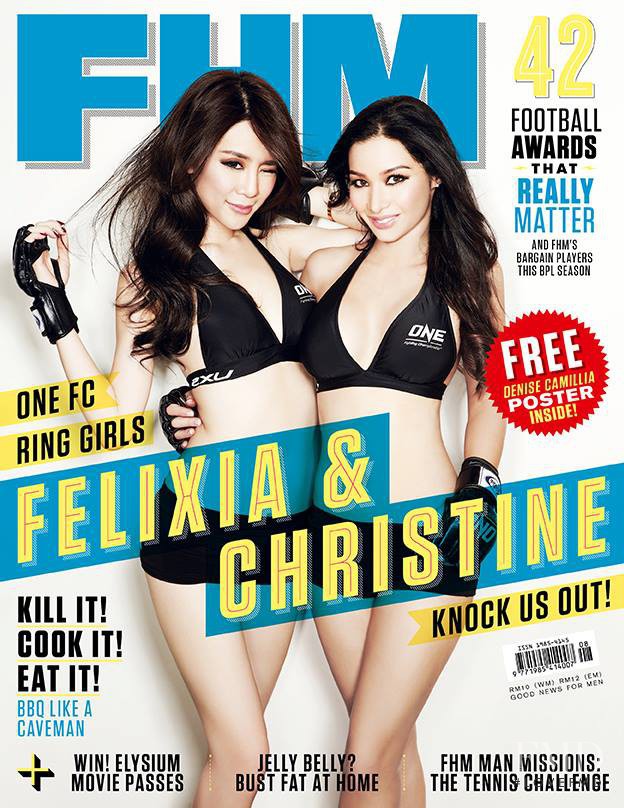 Felixia, Christine featured on the FHM Malaysia cover from August 2013