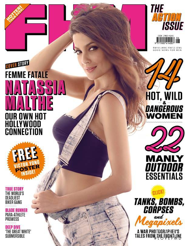 Natassia Malthe featured on the FHM Malaysia cover from June 2013
