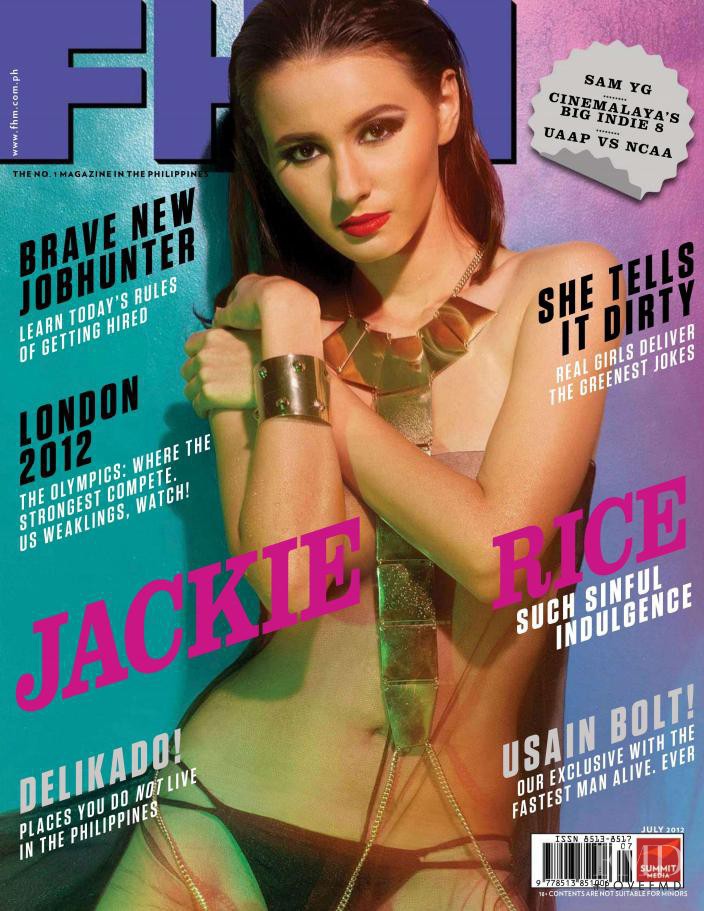 Jackie Rice featured on the FHM Philippines cover from July 2012