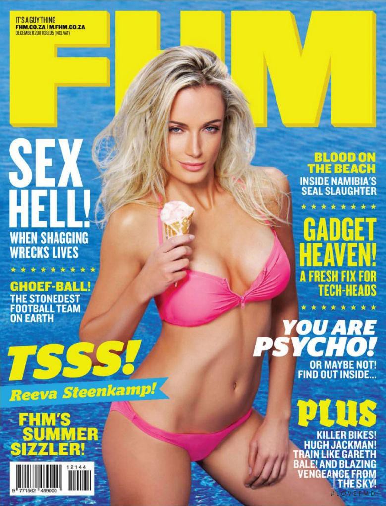 Reeva Steenkamp featured on the FHM South Africa cover from December 2011
