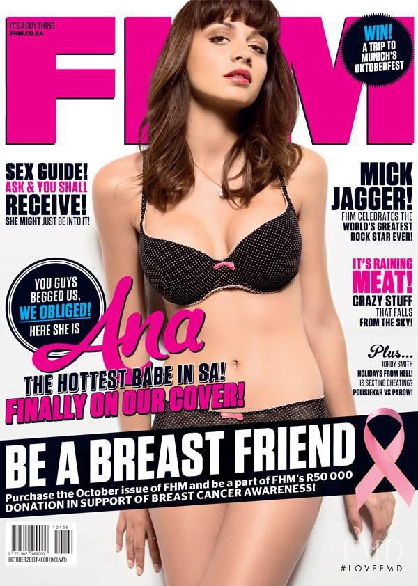 Ana Trujic featured on the FHM South Africa cover from October 2013