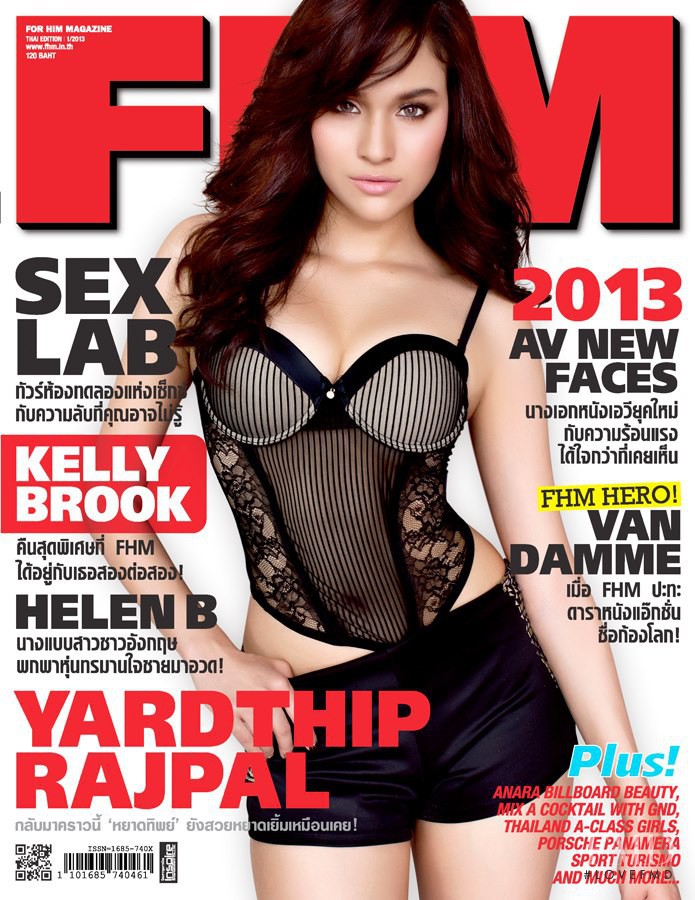 Yardthip Rajpal featured on the FHM Thailand cover from January 2013