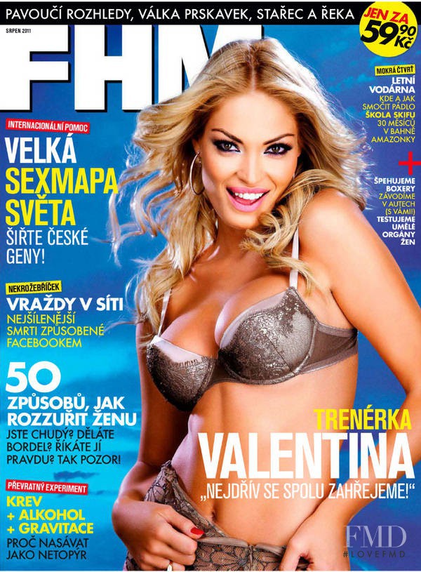 Valentina Pelinel featured on the FHM Czech cover from August 2011