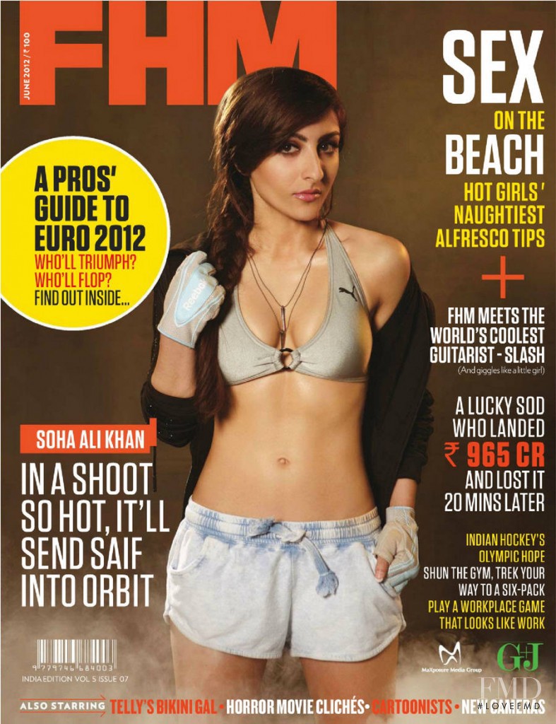 Soha Ali Khan featured on the FHM India cover from June 2012