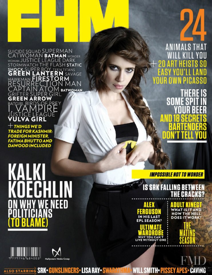 Kalki Koechlin featured on the FHM India cover from April 2013