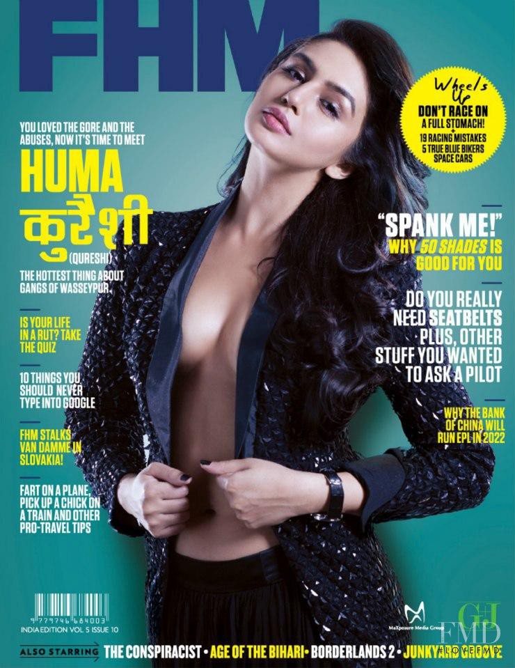 Huma Qureshi featured on the FHM India cover from April 2013