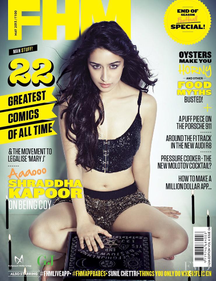 Shraddha Kapoor featured on the FHM India cover from May 2013