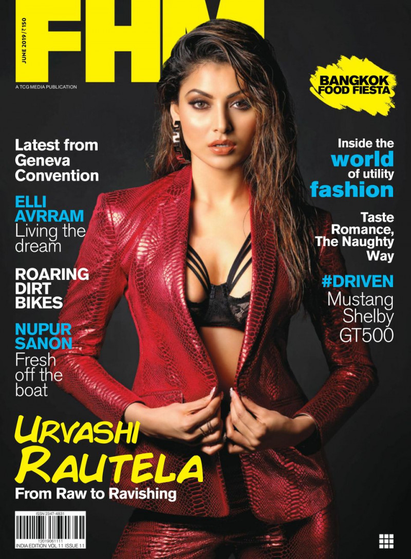 Urvashi Rautela featured on the FHM India cover from June 2019