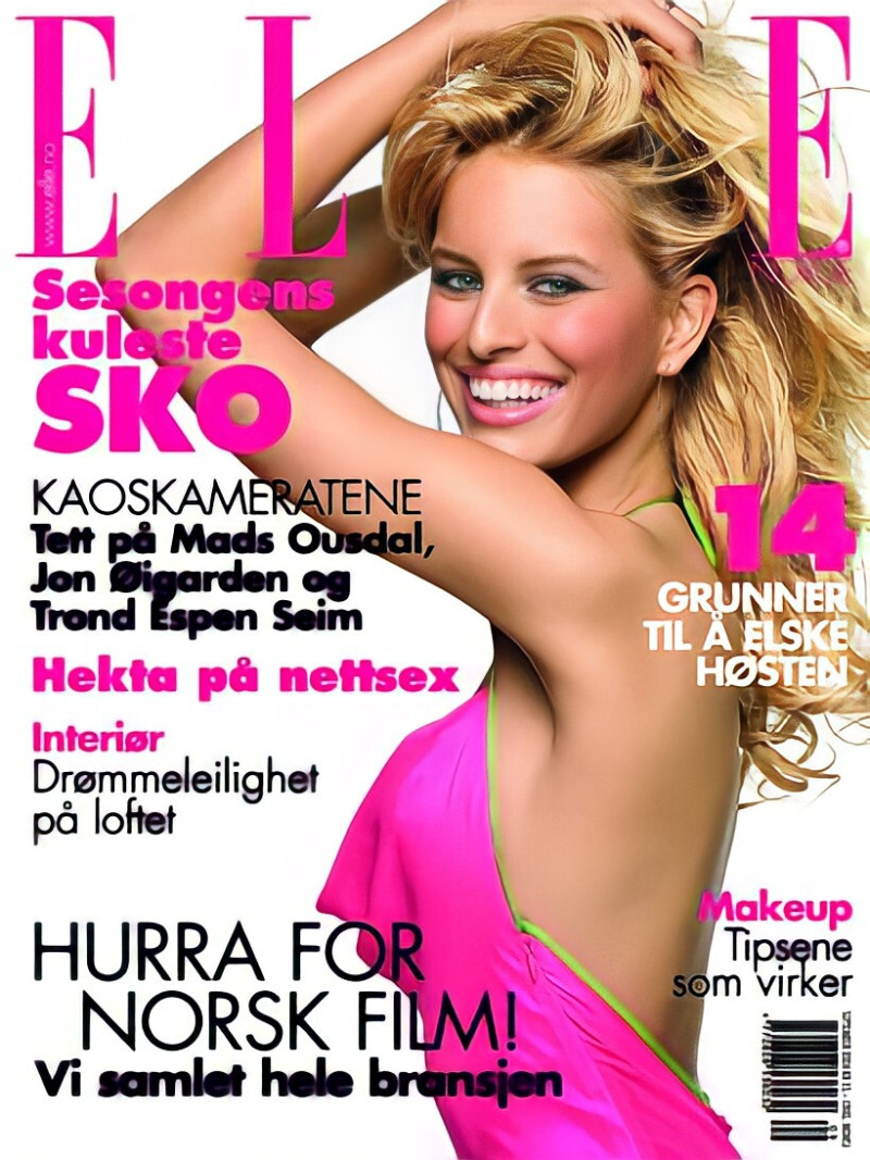 Karolina Kurkova featured on the Elle Norway cover from September 2004