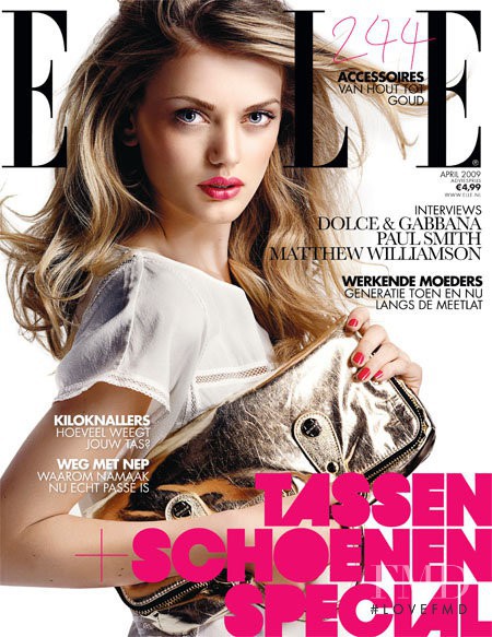 Bregje Heinen featured on the Elle Norway cover from April 2009