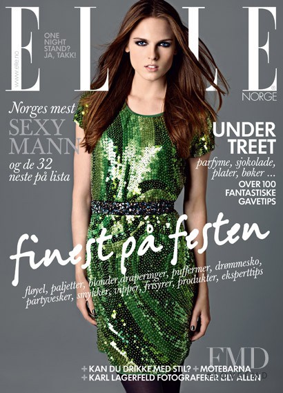 Polina Sova featured on the Elle Norway cover from December 2009