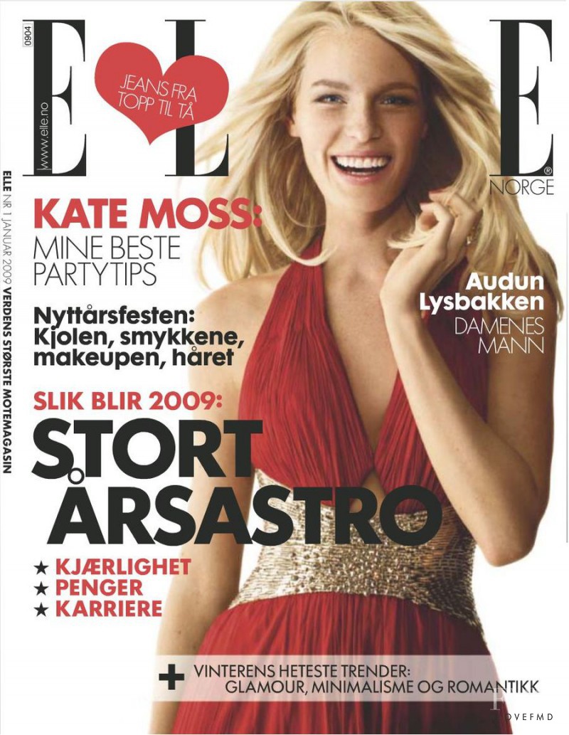 Caroline Winberg featured on the Elle Norway cover from January 2009
