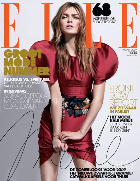 Sophie Vlaming featured on the Elle Norway cover from March 2009