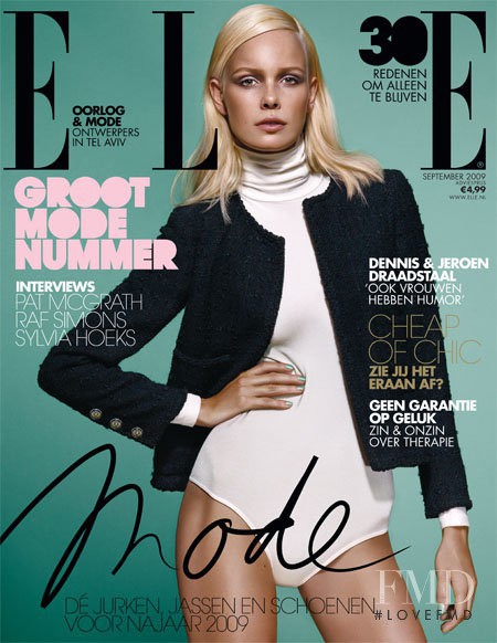 Dewi Driegen featured on the Elle Norway cover from September 2009