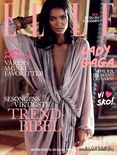 Liya Kebede featured on the Elle Norway cover from February 2010