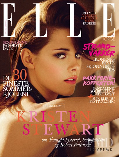 Kristen Stewart featured on the Elle Norway cover from July 2010