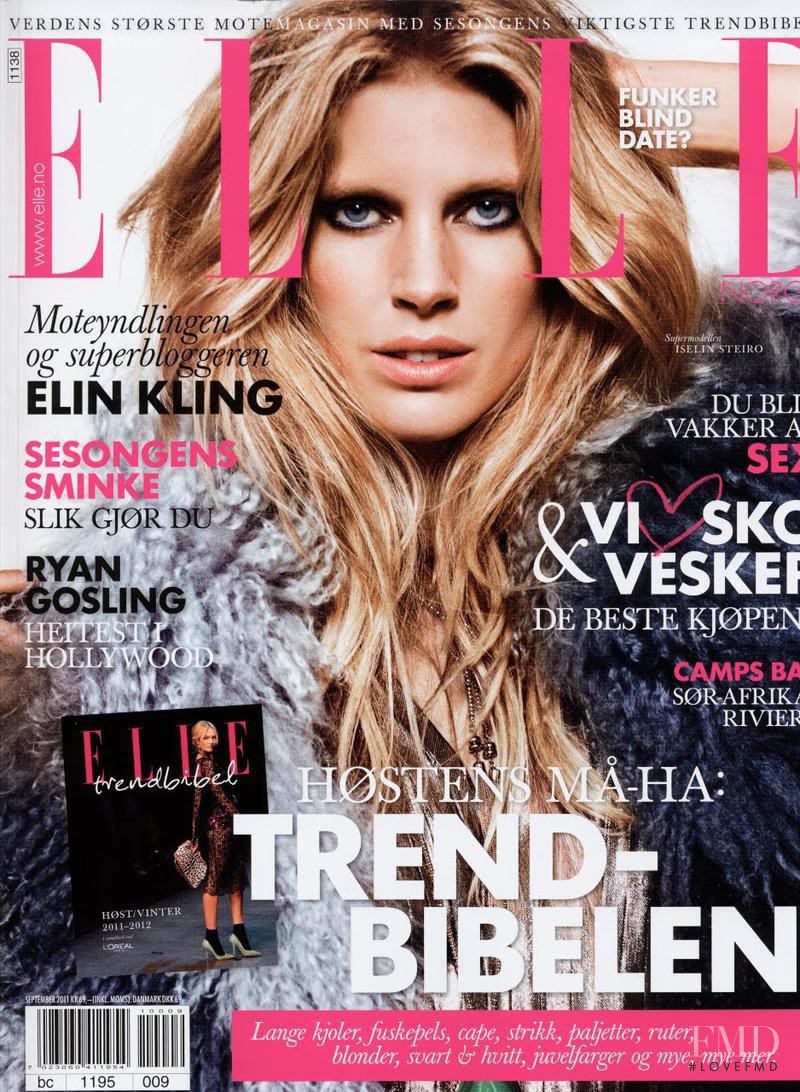 Iselin Steiro featured on the Elle Norway cover from September 2011