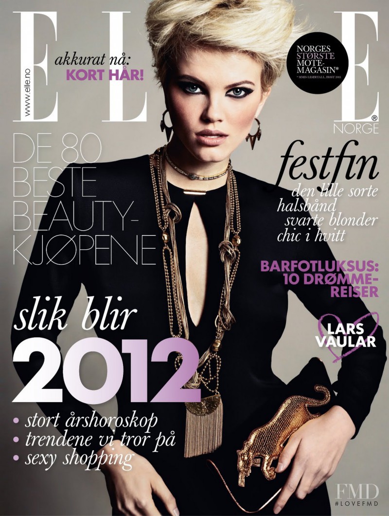 Merethe Hopland featured on the Elle Norway cover from January 2012