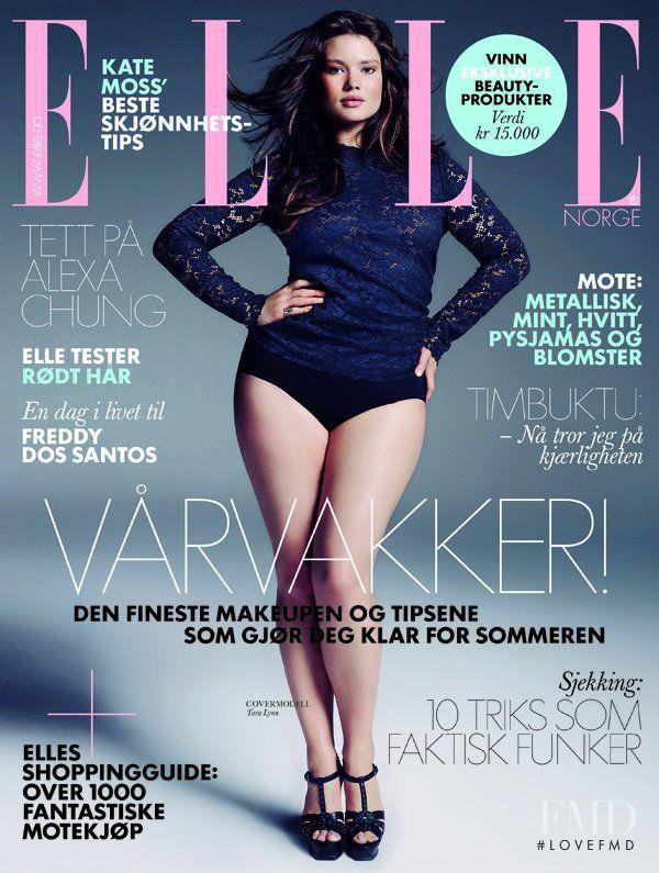 Tara Lynn featured on the Elle Norway cover from May 2012