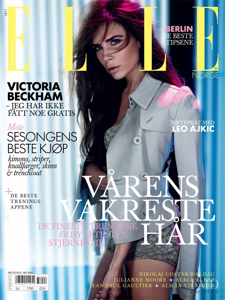 Victoria Beckham featured on the Elle Norway cover from April 2013