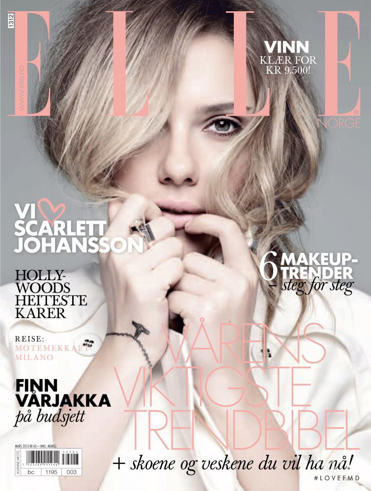 Scarlett Johansson featured on the Elle Norway cover from March 2013