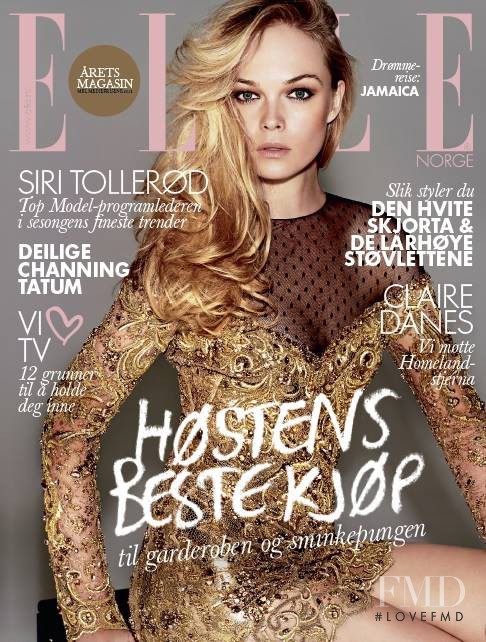 Siri Tollerod featured on the Elle Norway cover from October 2013