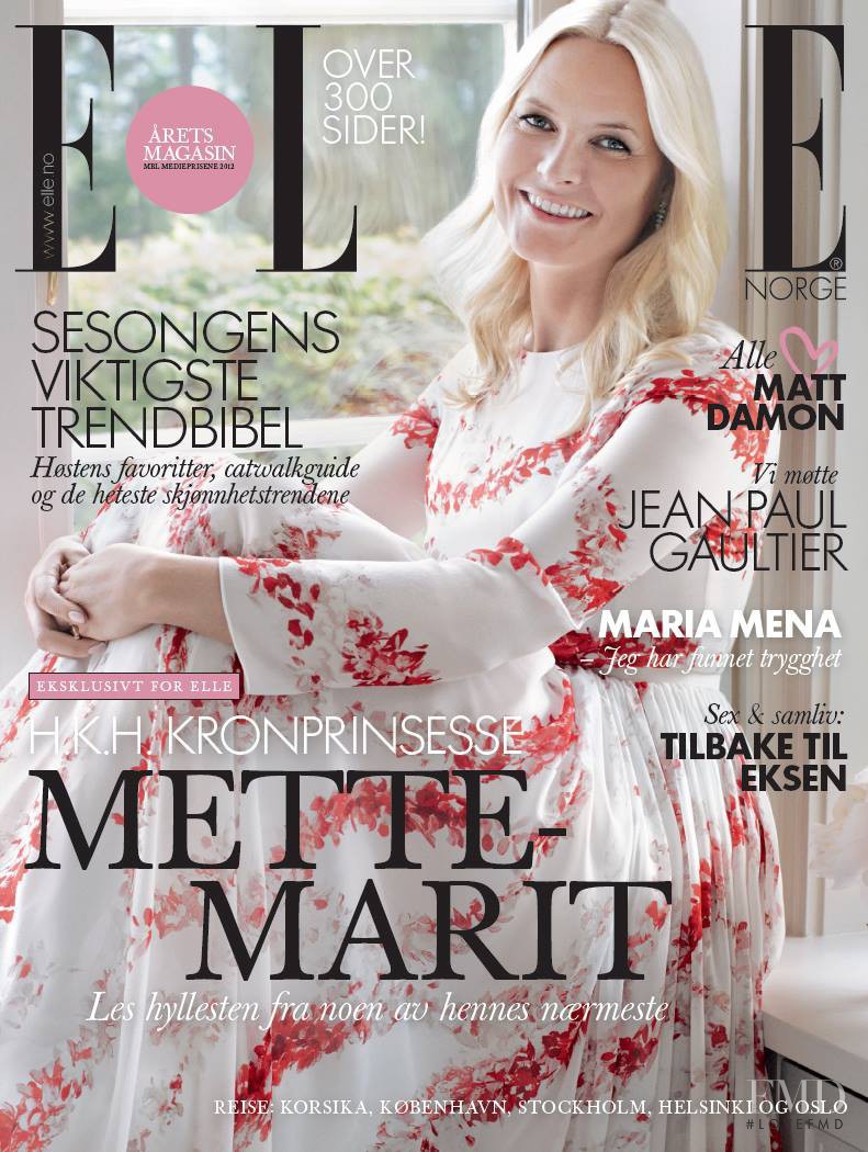 Mette-Marit featured on the Elle Norway cover from September 2013