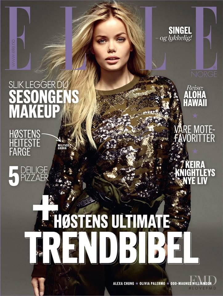 Frida Aasen featured on the Elle Norway cover from September 2014