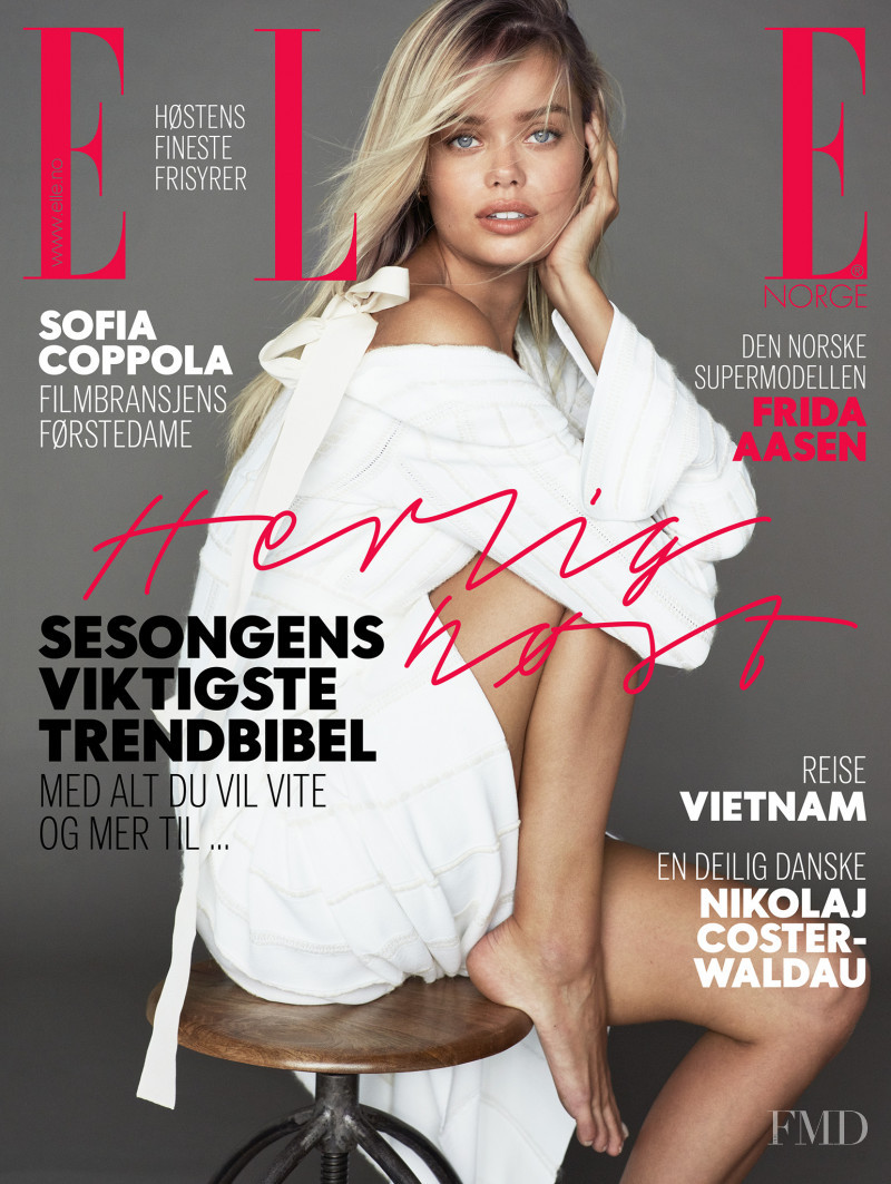Frida Aasen featured on the Elle Norway cover from September 2017