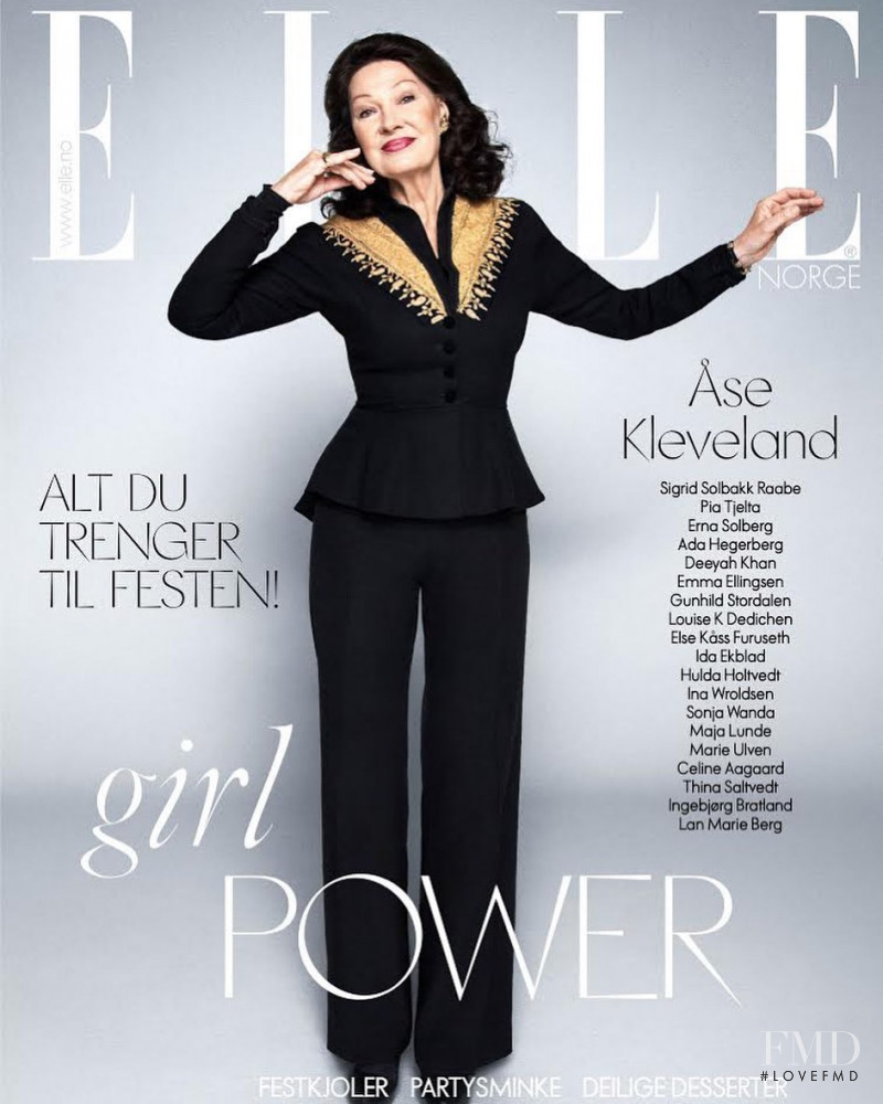 Ase Kleveland featured on the Elle Norway cover from December 2019