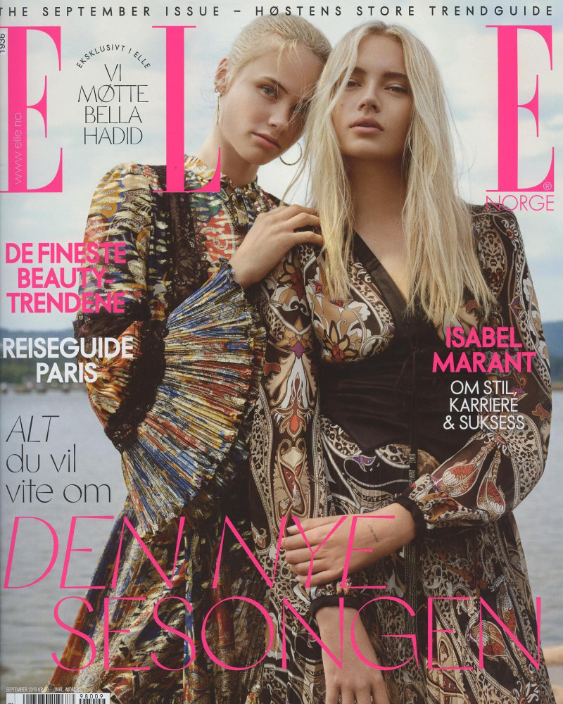 Siri Lehland, Emma Ellingsen featured on the Elle Norway cover from September 2019